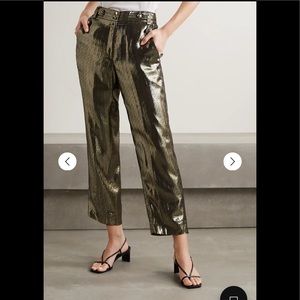 NWT,DEREK LAM 10 CROSBY
silk/Lurex-straight-leg